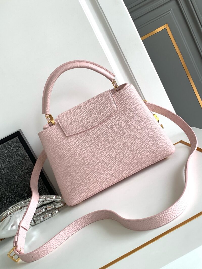 Louis Vuitton LV Capucines BB Pink Handbags Lock Gold 27x18x9cm