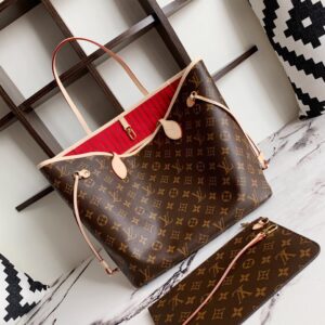 Louis Vuitton LV Neverfull Like Auth Handbags Brown Pattern 32x29x17cm