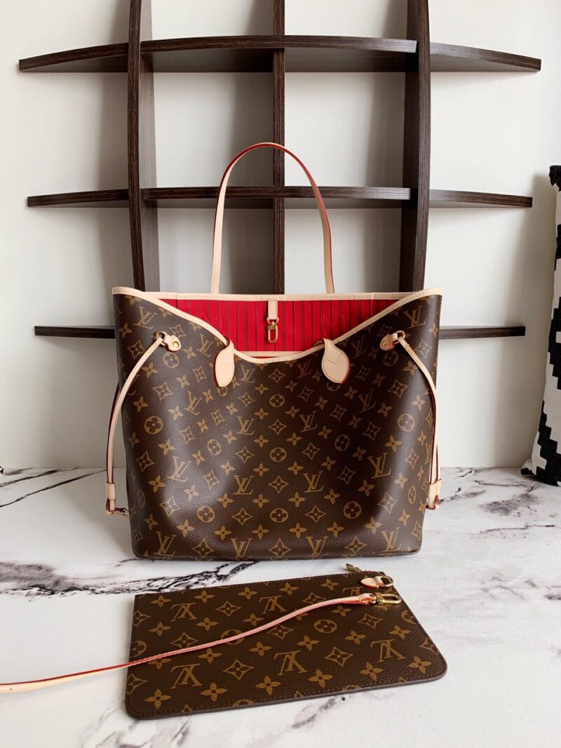 Louis Vuitton LV Neverfull Like Auth Handbags Brown Pattern 32x29x17cm