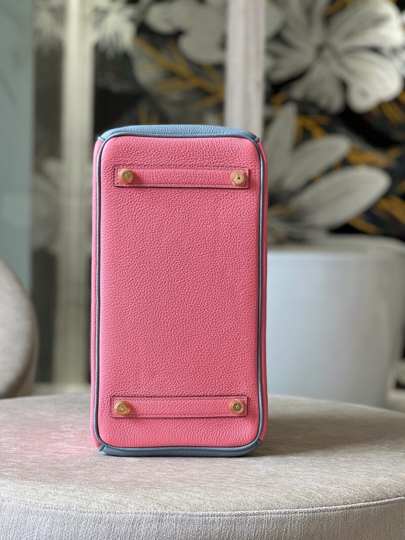 Hermes Birkin 30 Liam Blue/ Rose Pink Togo Leather Gold Hardware