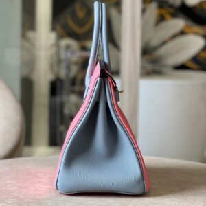 Hermes Birkin 30 Liam Blue/ Rose Pink Togo Leather Gold Hardware