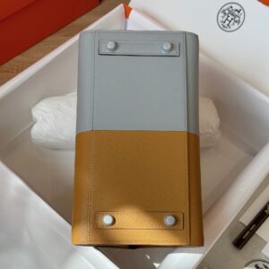 Hermes Birkin 25 Gray/Brown Epsom leather Palladium Hardware