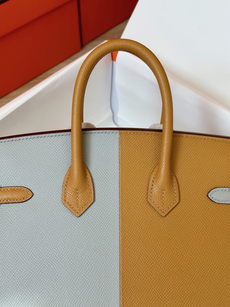 Hermes Birkin 25 Gray/Brown Epsom leather Palladium Hardware