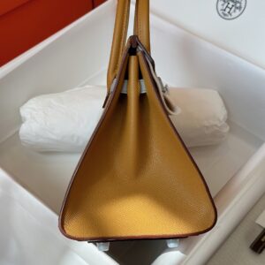 Hermes Birkin 25 Gray/Brown Epsom leather Palladium Hardware