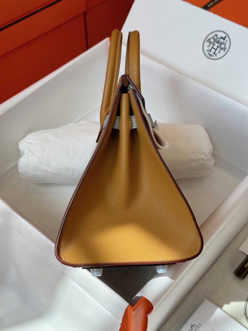 Hermes Birkin 25 Gray/Brown Epsom leather Palladium Hardware