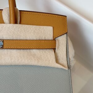 Hermes Birkin 25 Gray/Brown Epsom leather Palladium Hardware