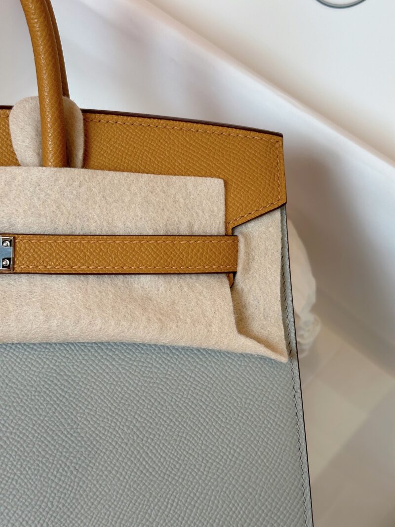 Hermes Birkin 25 Gray/Brown Epsom leather Palladium Hardware