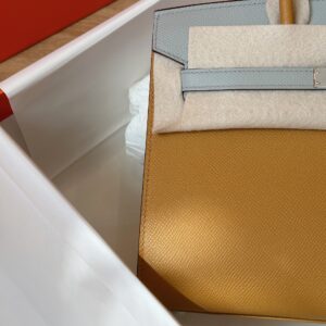 Hermes Birkin 25 Gray/Brown Epsom leather Palladium Hardware