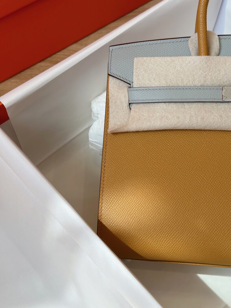 Hermes Birkin 25 Gray/Brown Epsom leather Palladium Hardware