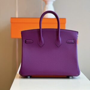 Hermes Birkin 25 Dark Purple Togo Leather Palladium Hardware