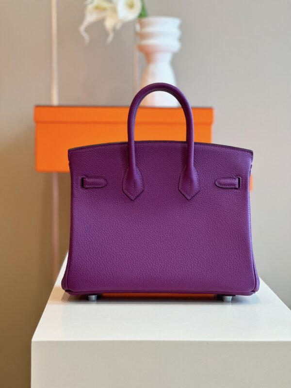 Hermes Birkin 25 Dark Purple Togo Leather Palladium Hardware