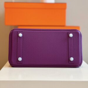 Hermes Birkin 25 Dark Purple Togo Leather Palladium Hardware