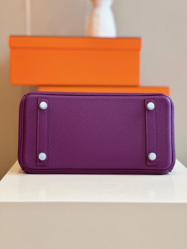 Hermes Birkin 25 Dark Purple Togo Leather Palladium Hardware