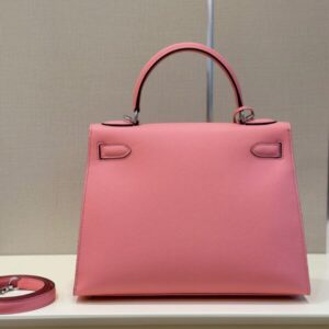 Hermes Kelly 28 Rose Pink Epsom Leather Palladium Hardware