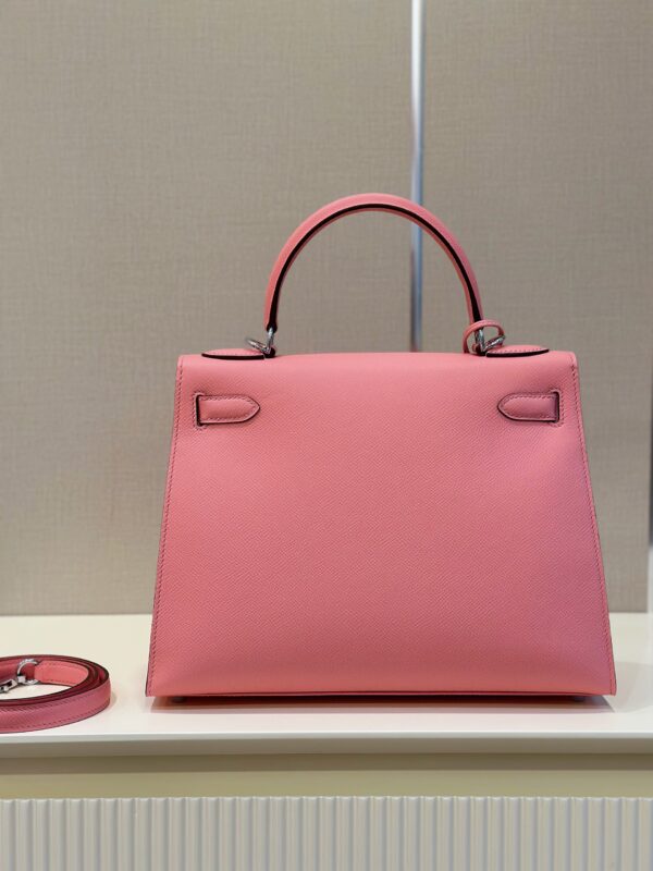 Hermes Kelly 28 Rose Pink Epsom Leather Palladium Hardware
