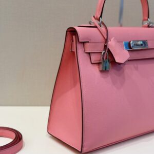 Hermes Kelly 28 Rose Pink Epsom Leather Palladium Hardware