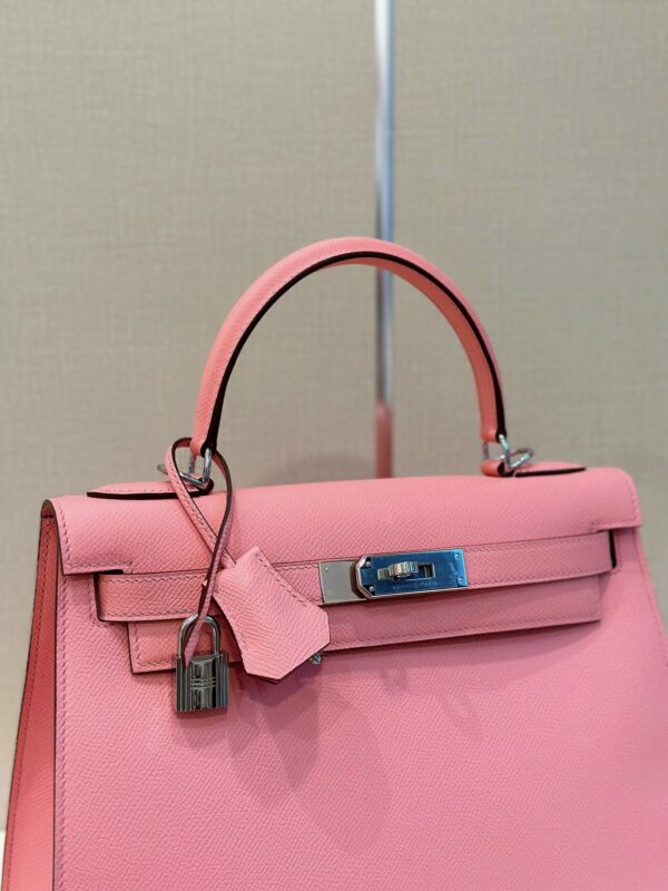 Hermes Kelly 28 Rose Pink Epsom Leather Palladium Hardware