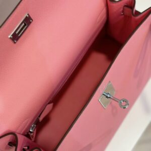 Hermes Kelly 28 Rose Pink Epsom Leather Palladium Hardware