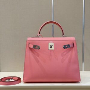 Hermes Kelly 28 Rose Pink Epsom Leather Palladium Hardware