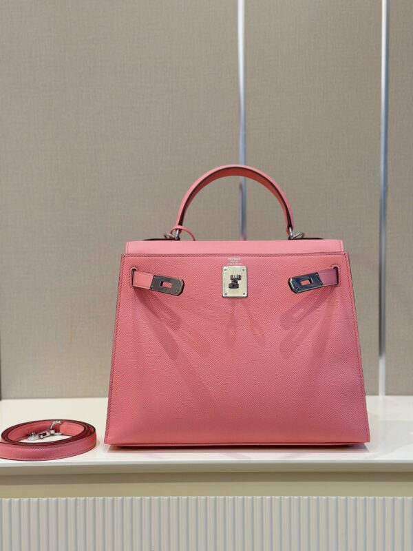 Hermes Kelly 28 Rose Pink Epsom Leather Palladium Hardware