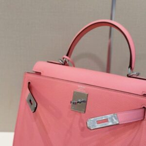 Hermes Kelly 28 Rose Pink Epsom Leather Palladium Hardware
