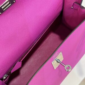 Hermes Kelly 28 Purple Epsom Leather Palladium Hardware