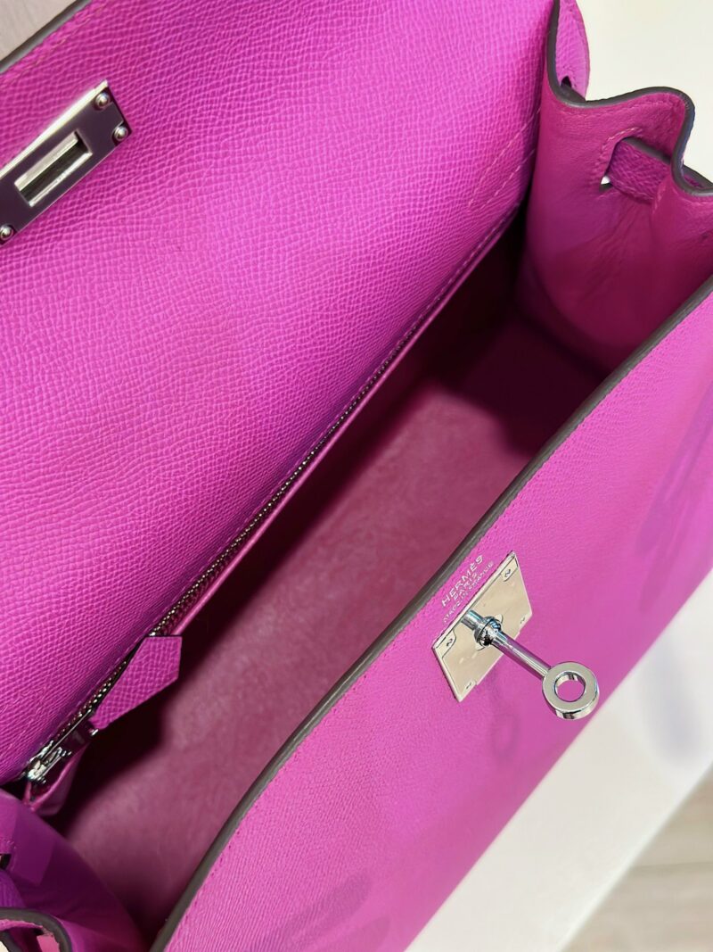 Hermes Kelly 28 Purple Epsom Leather Palladium Hardware