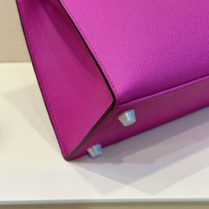 Hermes Kelly 28 Purple Epsom Leather Palladium Hardware