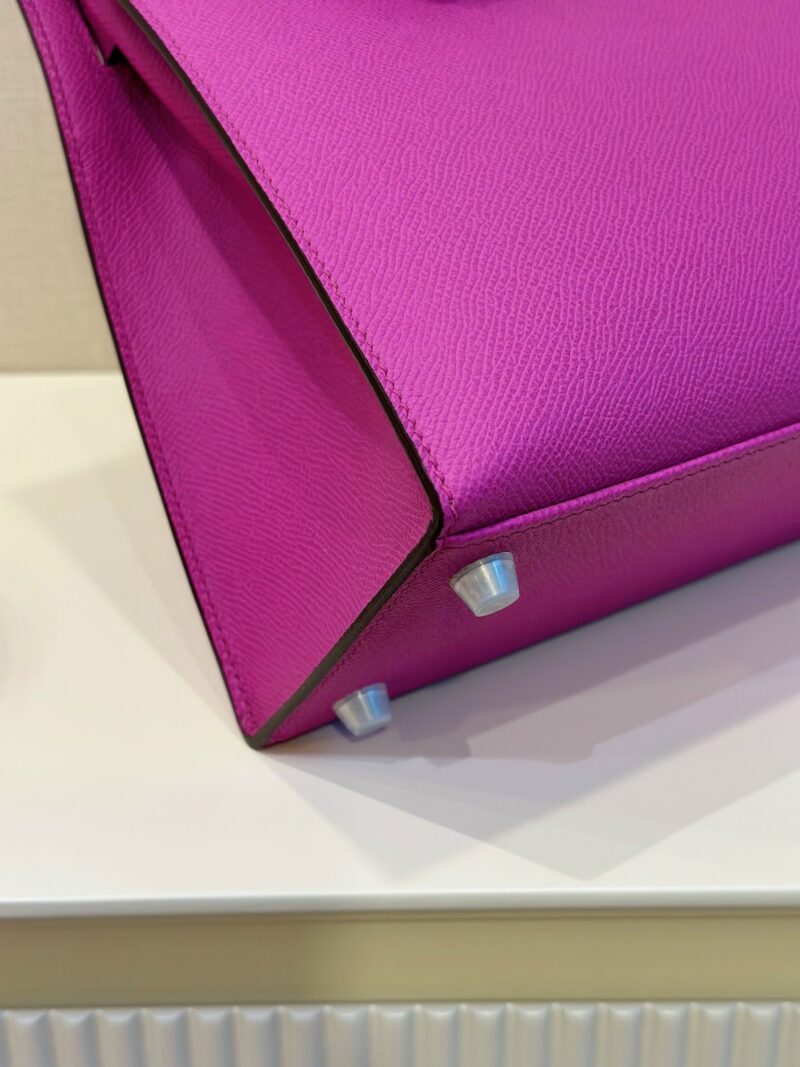 Hermes Kelly 28 Purple Epsom Leather Palladium Hardware