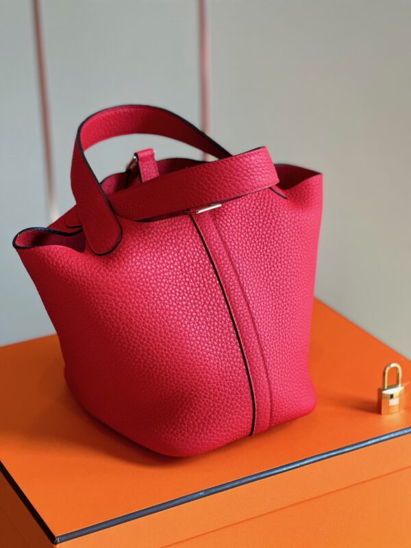 Hermes Picotin 18 Pink Togo Leather Gold Hardware