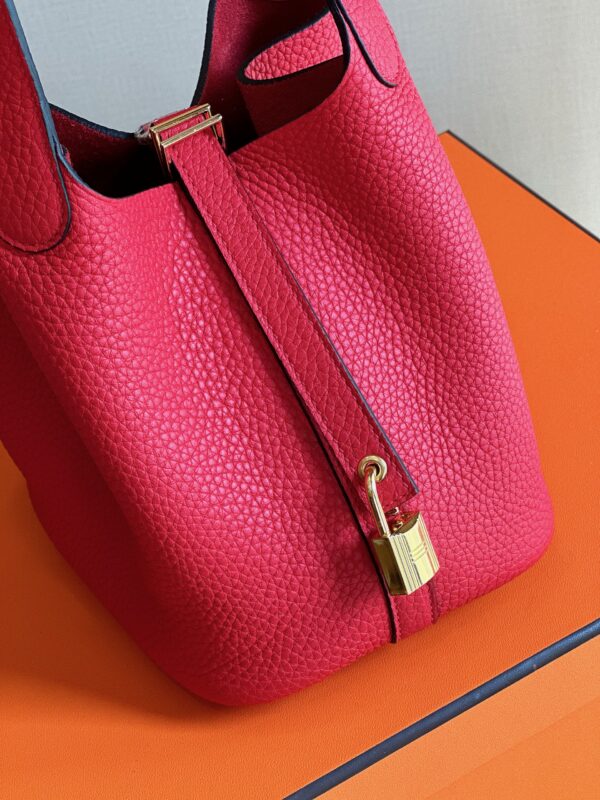 Hermes Picotin 18 Pink Togo Leather Gold Hardware