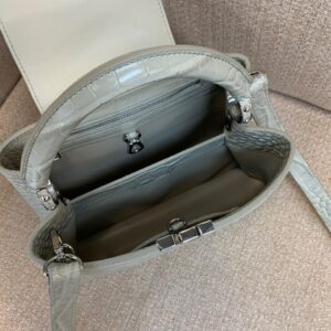 Louis Vuitton LV Capucines BB Gray Crocodile Leather Handbag Like Auth 21cm