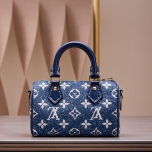 Louis Vuitton LV Speedy Monogram Demin Woman’s Like Auth Handbags 16x10x7.5cm