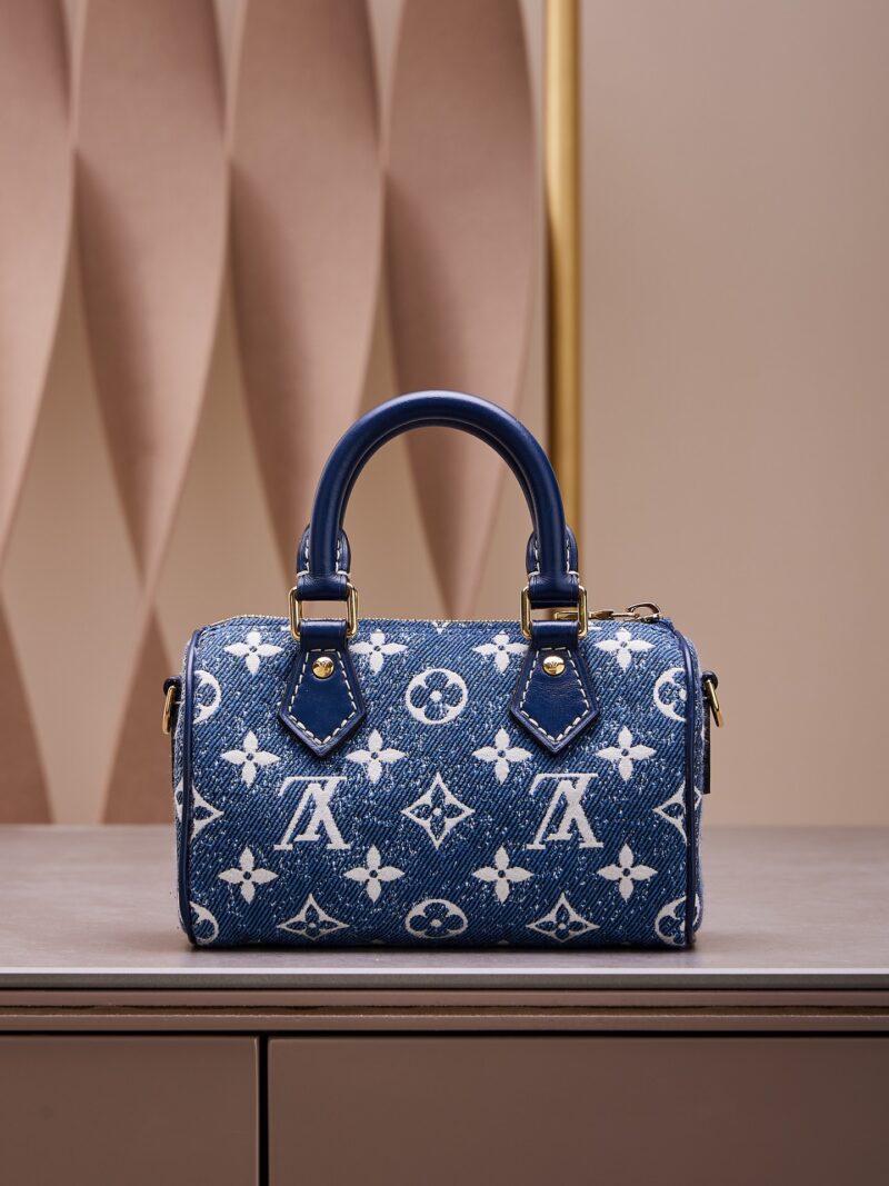 Louis Vuitton LV Speedy Monogram Demin Woman’s Like Auth Handbags 16x10x7.5cm
