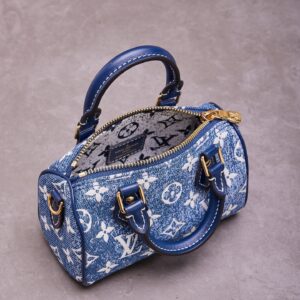 Louis Vuitton LV Speedy Monogram Demin Woman’s Like Auth Handbags 16x10x7.5cm