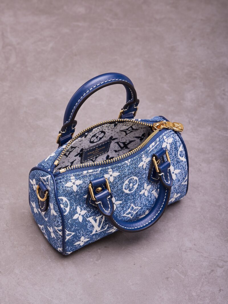 Louis Vuitton LV Speedy Monogram Demin Woman’s Like Auth Handbags 16x10x7.5cm