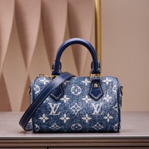 Louis Vuitton LV Speedy Monogram Demin Woman’s Like Auth Handbags 16x10x7.5cm