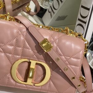 Tui-Xach-Nu-Mau-Hong-Dior-Caro-Sieu-Cap-Khoa-Vang-25cm-2 Dior Pink Plaid Super Quality Women’s Handbag with Gold Lock 25cm