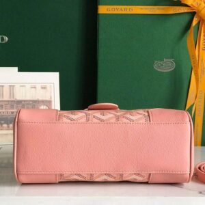 Goyard Saigon Handbag Pink Women’s Wooden Handle 20x15cm