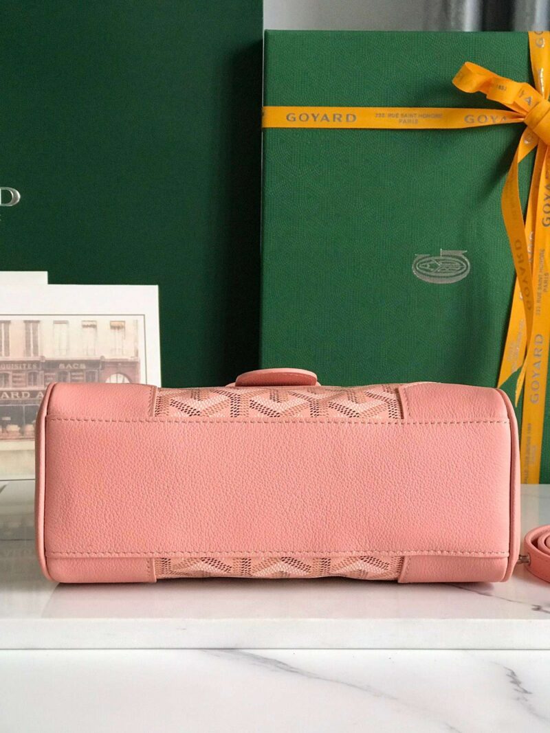 Goyard Saigon Handbag Pink Women’s Wooden Handle 20x15cm