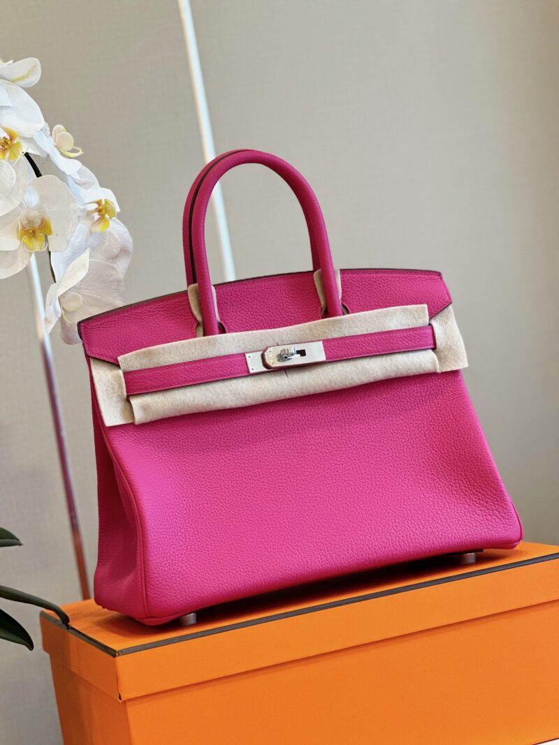 Hermès Birkin 30 Rose Shocking Taurillon Clemence Palladium Hardware