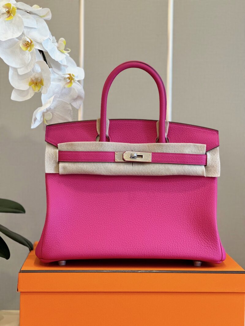 Hermès Birkin 30 Rose Shocking Taurillon Clemence Palladium Hardware