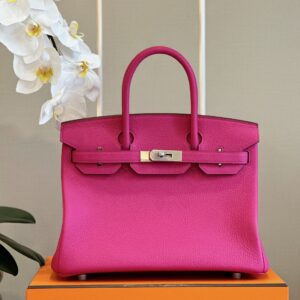 Hermès Birkin 30 Rose Shocking Taurillon Clemence Palladium Hardware