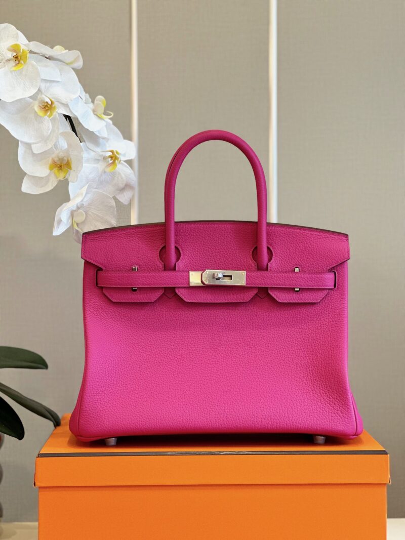 Hermès Birkin 30 Rose Shocking Taurillon Clemence Palladium Hardware
