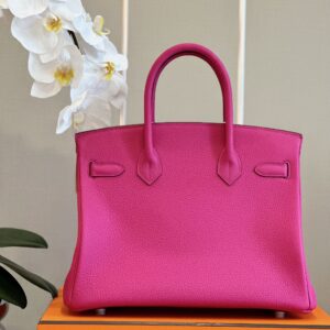 Hermès Birkin 30 Rose Shocking Taurillon Clemence Palladium Hardware