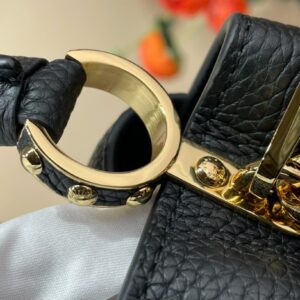 Louis Vuitton LV Capucines BB Black Cowhide Leather Handbags 21x14x8cm