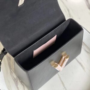 Louis Vuitton LV Twist Black Cowhide Leather Handbags 24cm