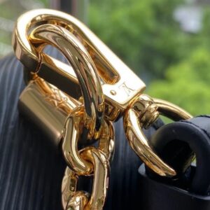 Louis Vuitton LV Twist Black Cowhide Leather Handbags 24cm