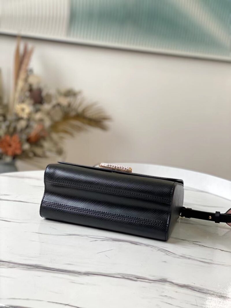 Louis Vuitton LV Twist Black Cowhide Leather Handbags 24cm