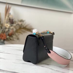 Louis Vuitton LV Twist Black Cowhide Leather Handbags 24cm